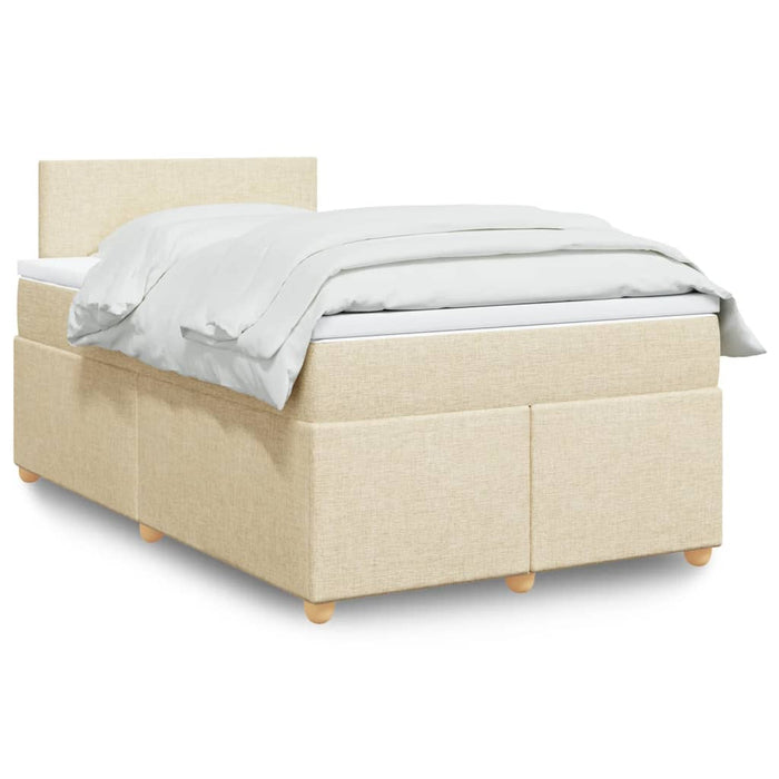 Pat box spring cu saltea, crem, 120x200 cm, textil - WALTI WALTI