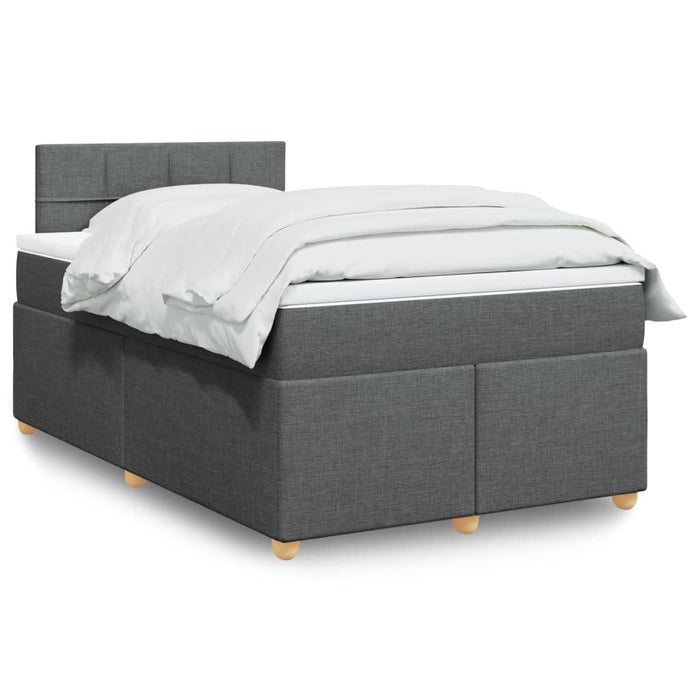 Pat box spring cu saltea, gri închis, 120x200 cm, textil - WALTI WALTI