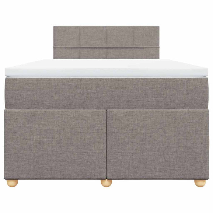 Pat box spring cu saltea, gri taupe, 120x200 cm, textil - WALTI WALTI