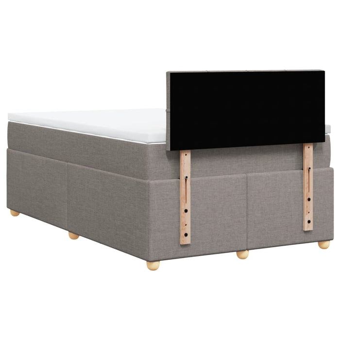 Pat box spring cu saltea, gri taupe, 120x200 cm, textil - WALTI WALTI