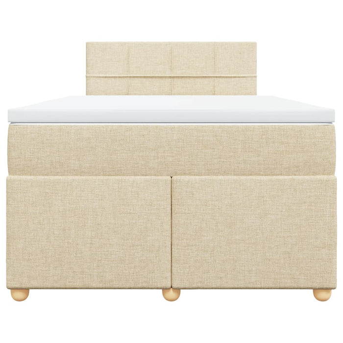 Pat box spring cu saltea, crem, 120x200 cm, textil - WALTI WALTI