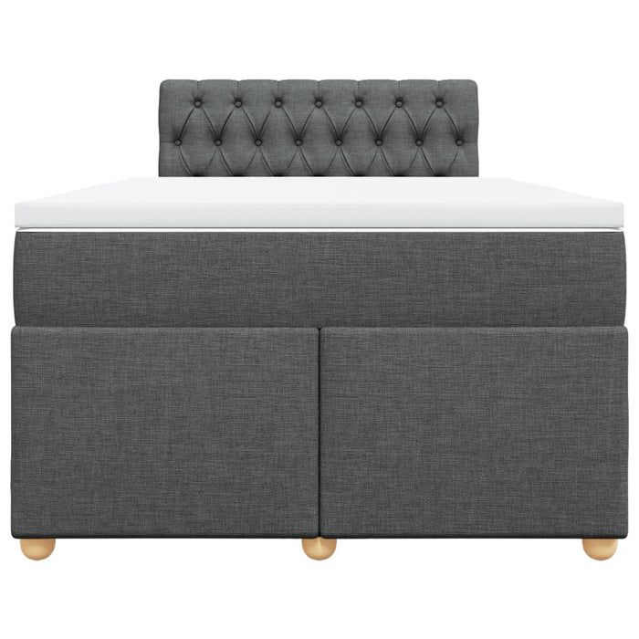 Pat box spring cu saltea, gri închis, 120x200 cm, textil - WALTI WALTI