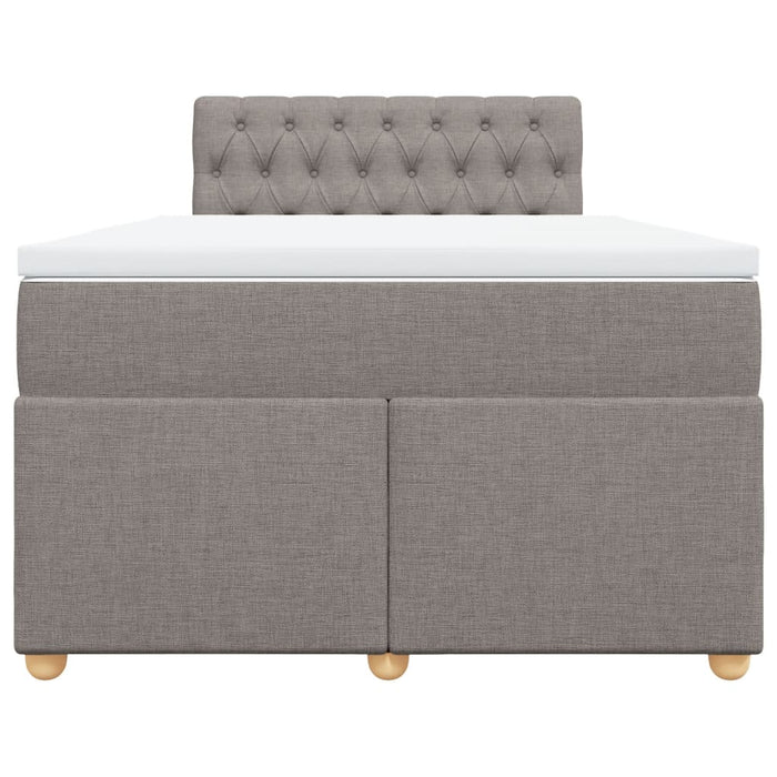 Pat box spring cu saltea, gri taupe, 120x200 cm, textil WALTI