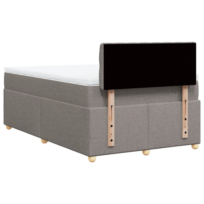 Pat box spring cu saltea, gri taupe, 120x200 cm, textil WALTI