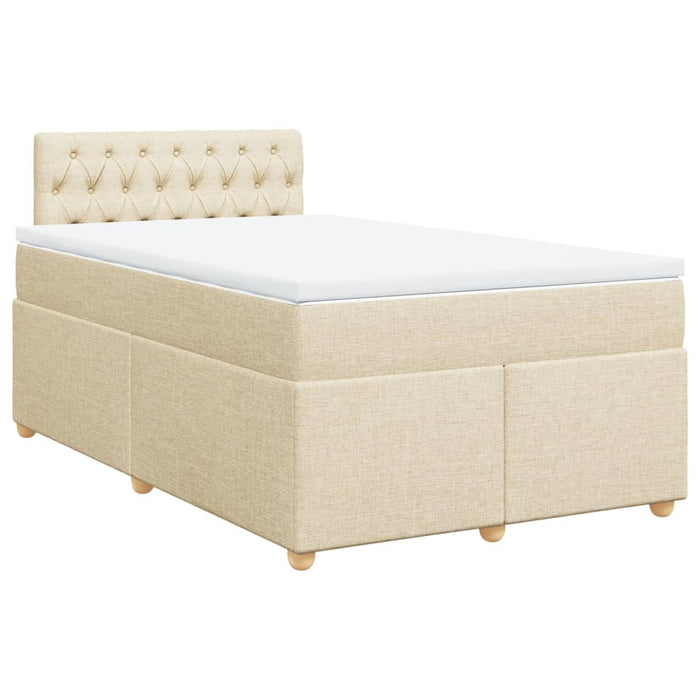 Pat box spring cu saltea, crem, 120x200 cm, textil - WALTI WALTI