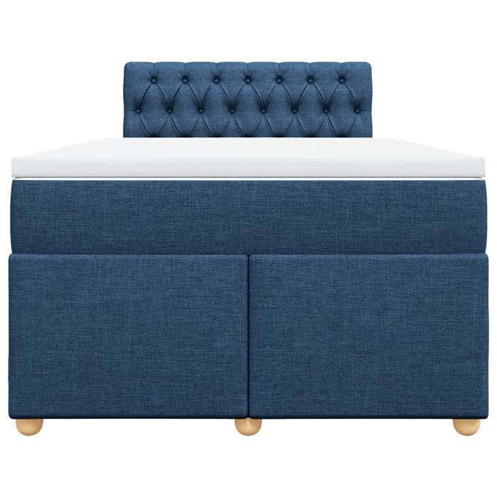 Pat box spring cu saltea, albastru, 120x200 cm, textil - WALTI WALTI