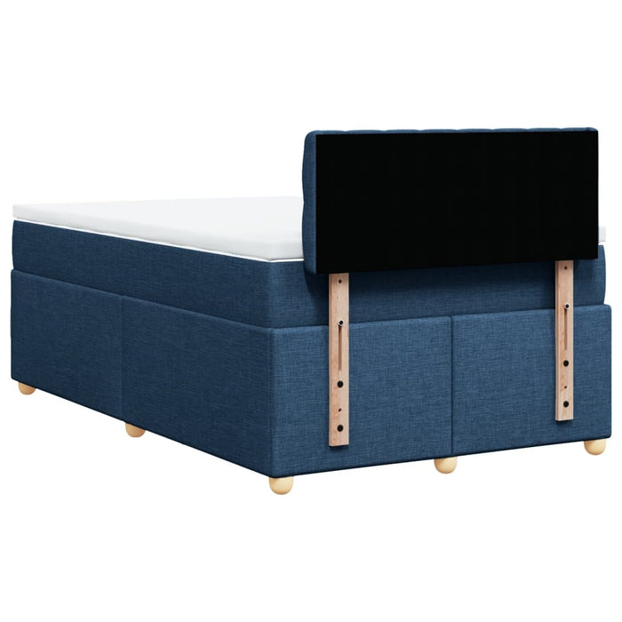 Pat box spring cu saltea, albastru, 120x200 cm, textil - WALTI WALTI