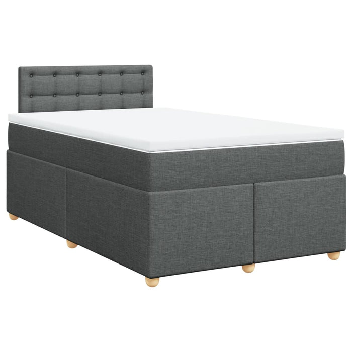 Pat box spring cu saltea, gri închis, 120x200 cm, textil - WALTI WALTI