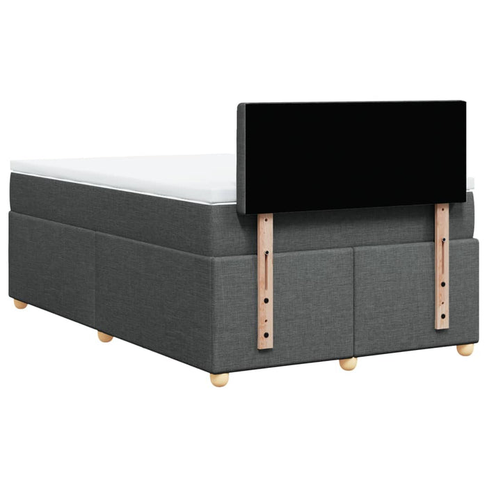 Pat box spring cu saltea, gri închis, 120x200 cm, textil - WALTI WALTI