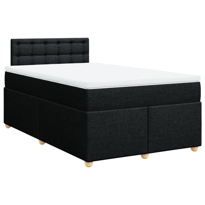 Pat box spring cu saltea, negru, 120x200 cm, textil - WALTI WALTI