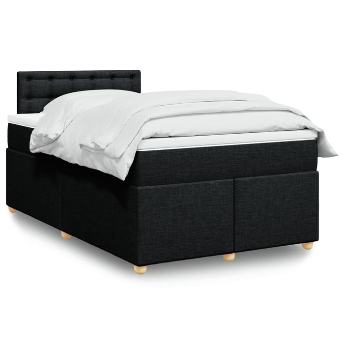 Pat box spring cu saltea, negru, 120x200 cm, textil - WALTI WALTI