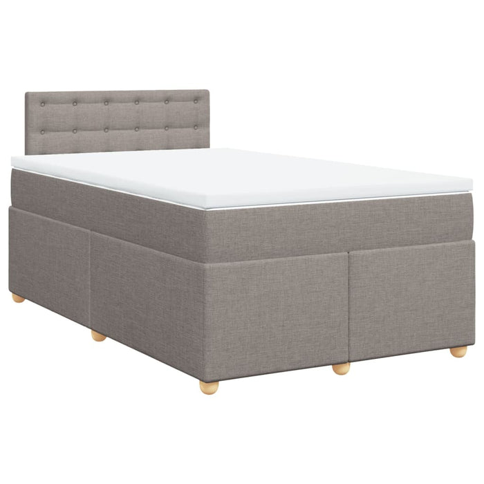 Pat box spring cu saltea, gri taupe, 120x200 cm, textil - WALTI WALTI