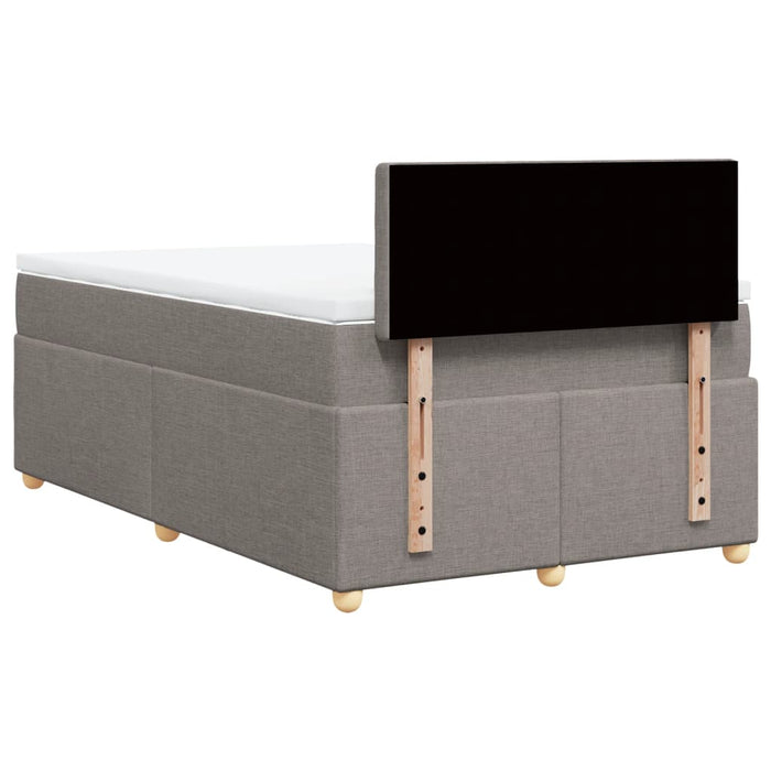 Pat box spring cu saltea, gri taupe, 120x200 cm, textil - WALTI WALTI