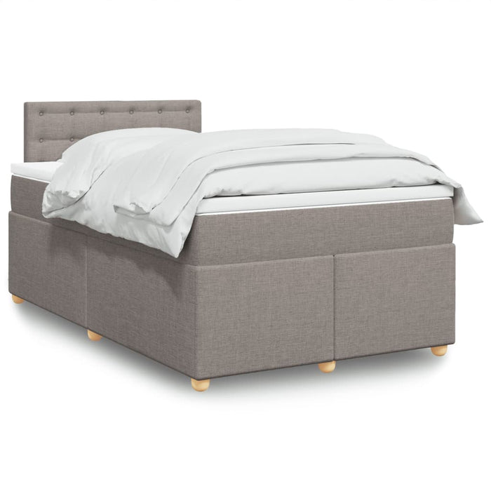 Pat box spring cu saltea, gri taupe, 120x200 cm, textil - WALTI WALTI