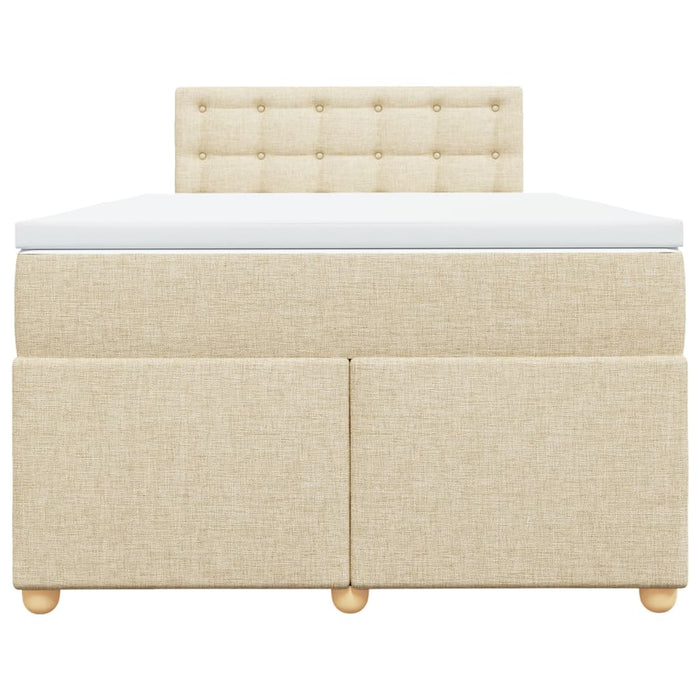 Pat box spring cu saltea, crem, 120x200 cm, textil - WALTI WALTI