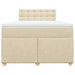 Pat box spring cu saltea, crem, 120x200 cm, textil - WALTI WALTI