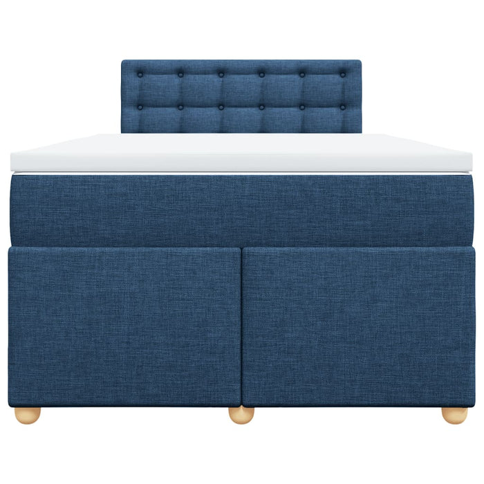 Pat box spring cu saltea, albastru, 120x200 cm, textil - WALTI WALTI