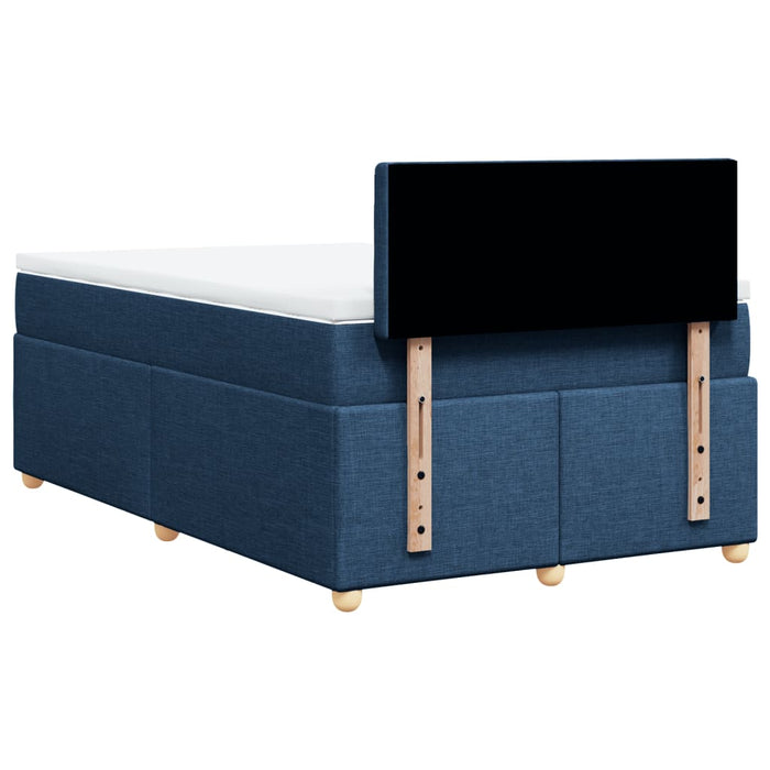 Pat box spring cu saltea, albastru, 120x200 cm, textil - WALTI WALTI