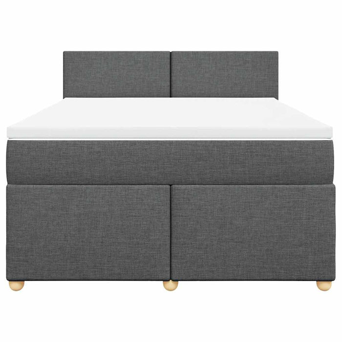 Pat box spring cu saltea, gri închis, 140x190 cm, textil - WALTI WALTI