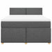 Pat box spring cu saltea, gri închis, 140x190 cm, textil - WALTI WALTI