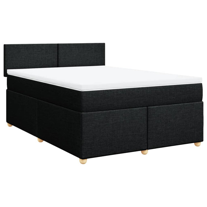 Pat box spring cu saltea, negru, 140x190 cm, textil - WALTI WALTI