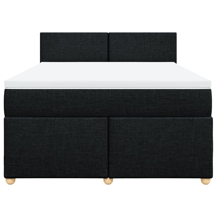 Pat box spring cu saltea, negru, 140x190 cm, textil - WALTI WALTI