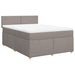 Pat box spring cu saltea, gri taupe, 140x200 cm, textil - WALTI WALTI