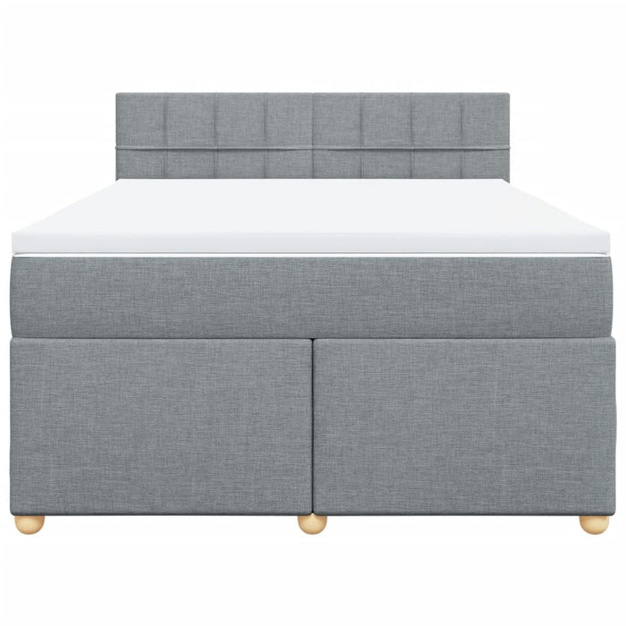 Pat box spring cu saltea, gri deschis, 140x190 cm, textil - WALTI WALTI