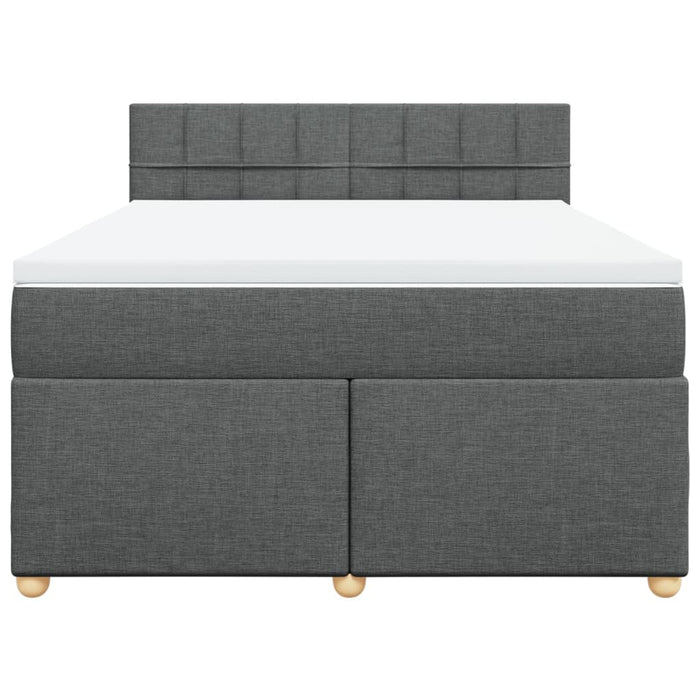 Pat box spring cu saltea, gri închis, 140x190 cm, textil - WALTI WALTI