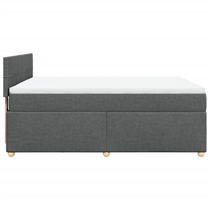 Pat box spring cu saltea, gri închis, 140x190 cm, textil - WALTI WALTI