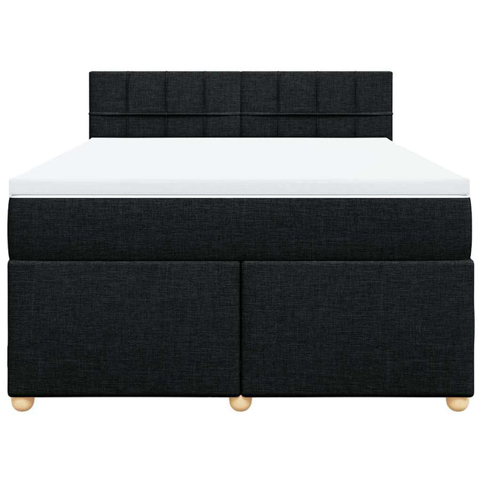 Pat box spring cu saltea, negru, 140x190 cm, textil - WALTI WALTI