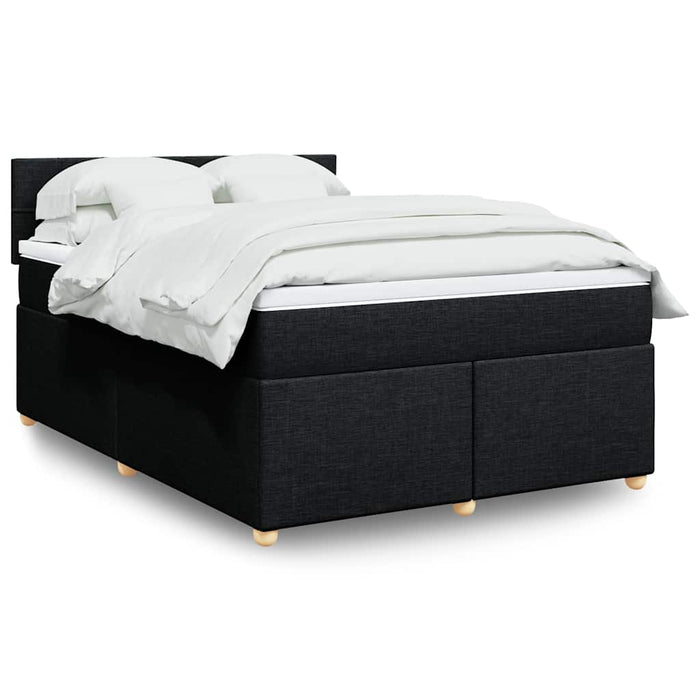 Pat box spring cu saltea, negru, 140x190 cm, textil - WALTI WALTI