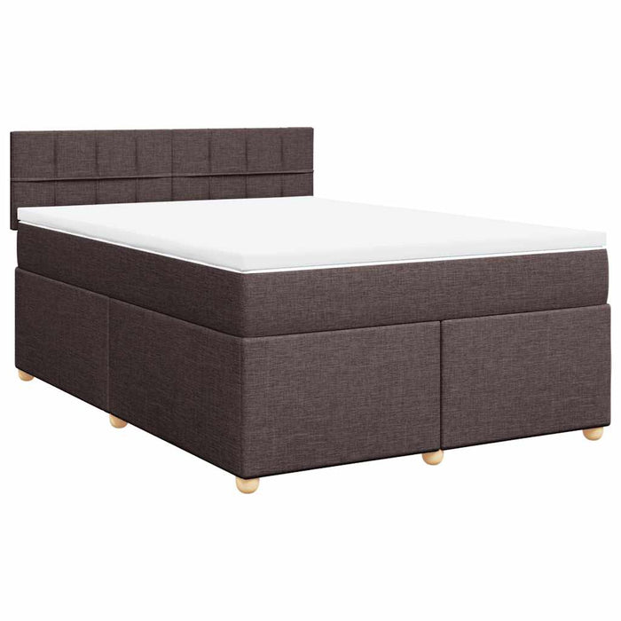 Pat box spring cu saltea, maro închis, 140x200 cm, textil - WALTI WALTI