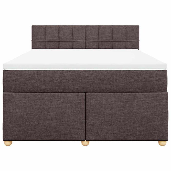 Pat box spring cu saltea, maro închis, 140x200 cm, textil - WALTI WALTI