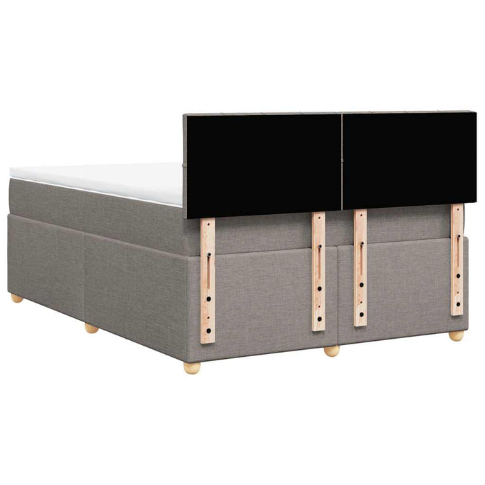 Pat box spring cu saltea, gri taupe, 140x200 cm, textil - WALTI WALTI