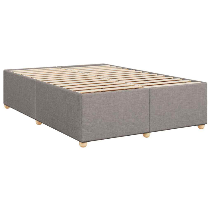 Pat box spring cu saltea, gri taupe, 140x200 cm, textil - WALTI WALTI