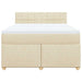 Pat box spring cu saltea, crem, 140x200 cm, textil - WALTI WALTI