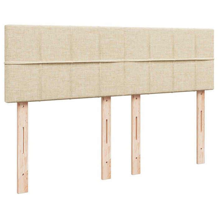 Pat box spring cu saltea, crem, 140x200 cm, textil - WALTI WALTI