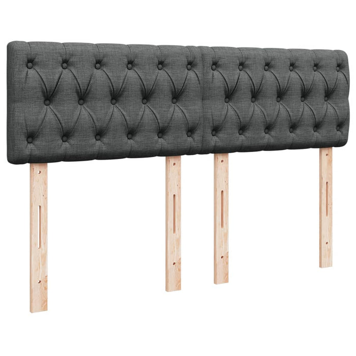 Pat box spring cu saltea, gri închis, 140x190 cm, textil - WALTI WALTI