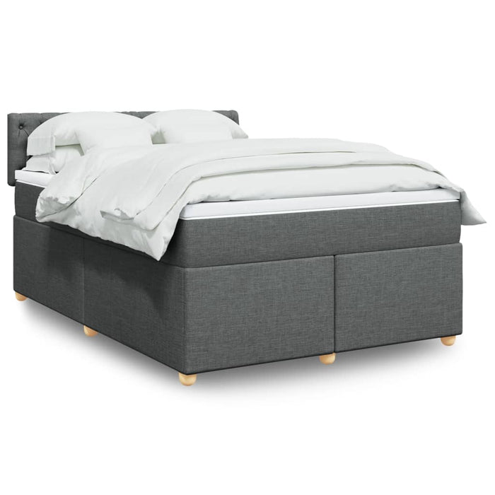 Pat box spring cu saltea, gri închis, 140x190 cm, textil - WALTI WALTI