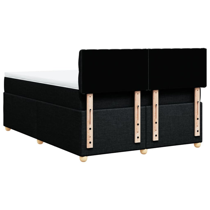 Pat box spring cu saltea, negru, 140x190 cm, textil - WALTI WALTI