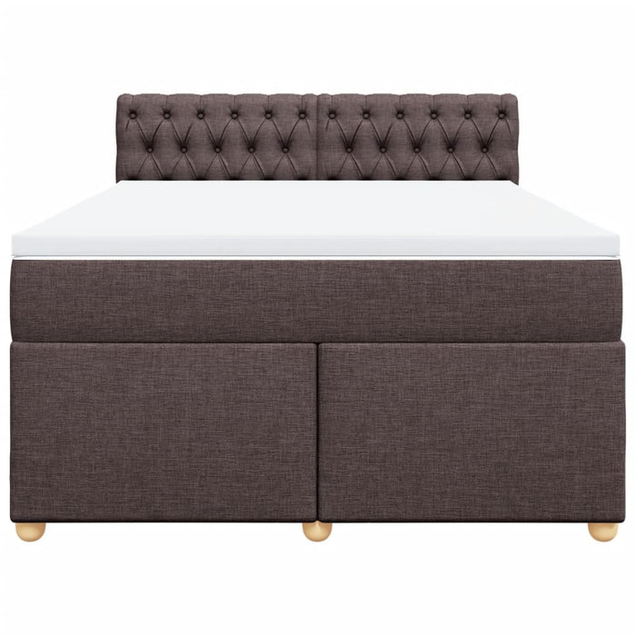 Pat box spring cu saltea, maro închis, 140x200 cm, textil - WALTI WALTI