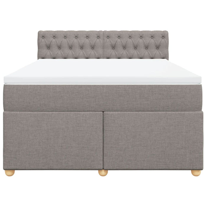 Pat box spring cu saltea, gri taupe, 140x200 cm, textil - WALTI WALTI