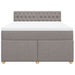 Pat box spring cu saltea, gri taupe, 140x200 cm, textil - WALTI WALTI