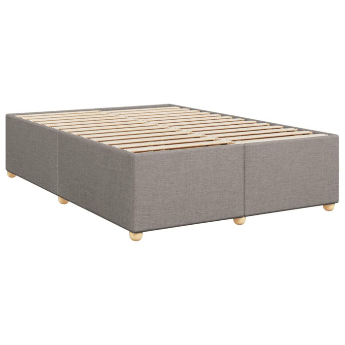Pat box spring cu saltea, gri taupe, 140x200 cm, textil - WALTI WALTI