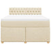 Pat box spring cu saltea, crem, 140x200 cm, textil - WALTI WALTI