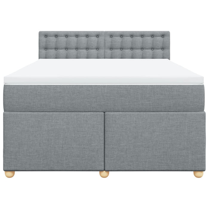 Pat box spring cu saltea, gri deschis, 140x190 cm, textil - WALTI WALTI