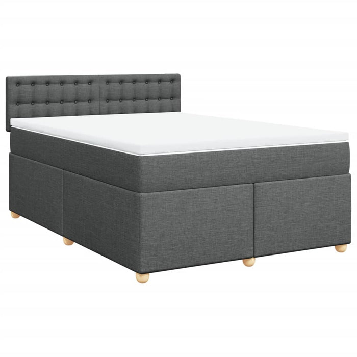 Pat box spring cu saltea, gri închis, 140x190 cm, textil - WALTI WALTI