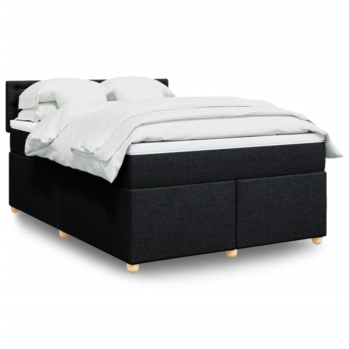 Pat box spring cu saltea, negru, 140x190 cm, textil - WALTI WALTI