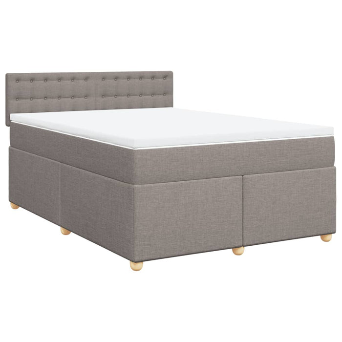 Pat box spring cu saltea, gri taupe, 140x200 cm, textil - WALTI WALTI